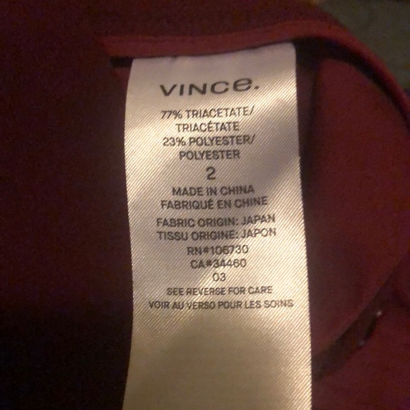 Vince Bordeaux cropped wide leg pants. - Picture 4 of 4